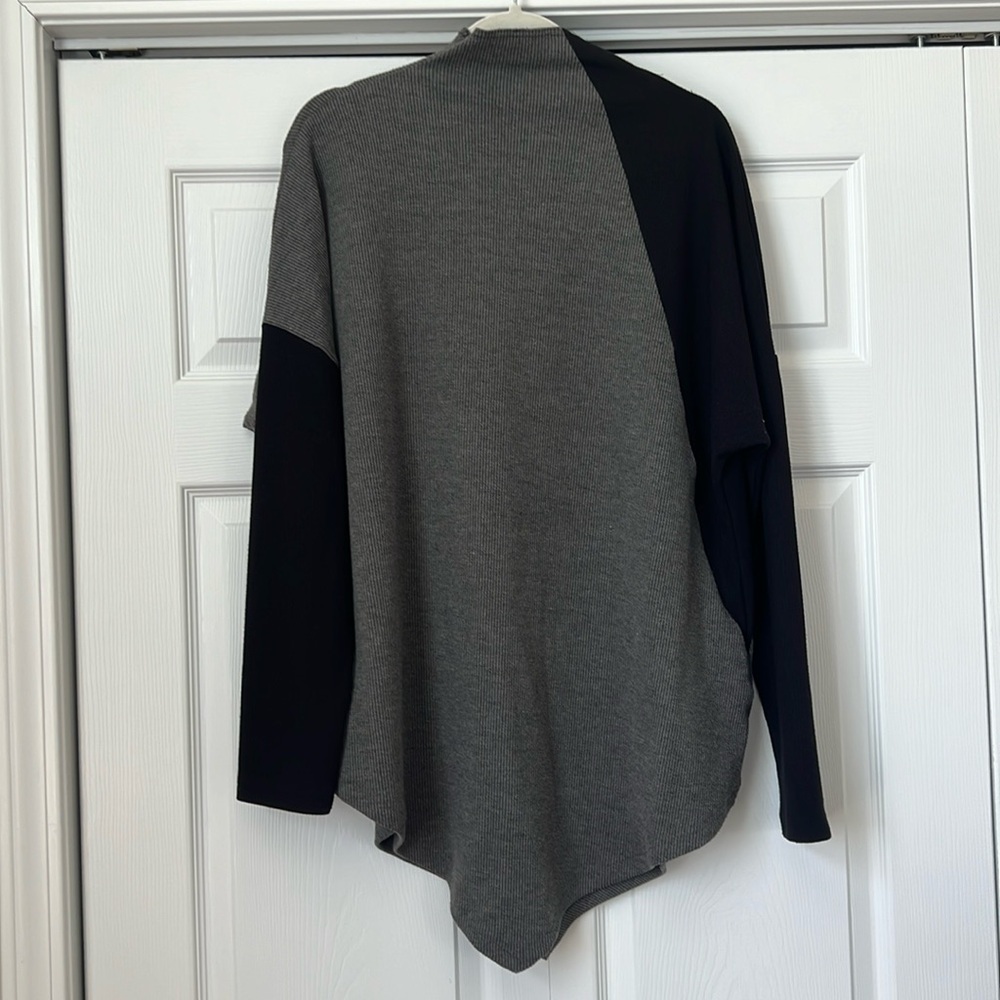 Gray and Black Women's Cowl Neck Sweater